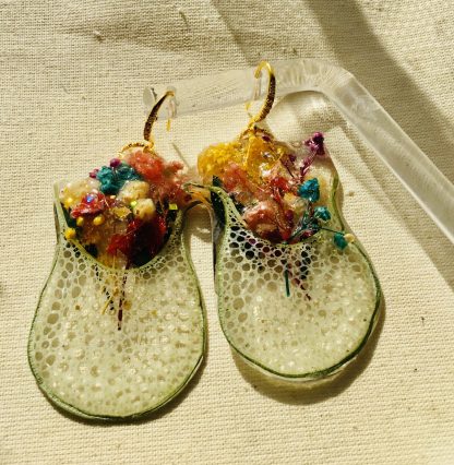 Floral Amphorae – Real Flower Earrings in Lotus Pod Vase Design
