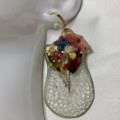 Floral Amphorae – Real Flower Earrings in Lotus Pod Vase Design
