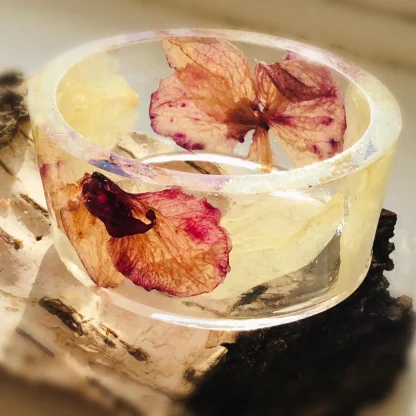 Real Orchid Flower Resin Bangle