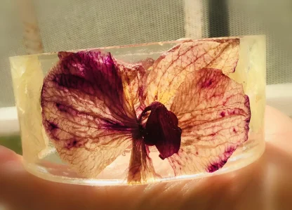 Real Orchid Flower Resin Bangle - Image 4