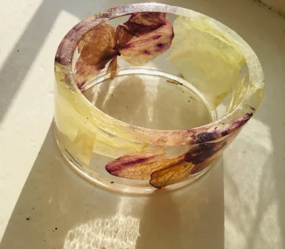 Real Orchid Flower Resin Bangle - Image 5
