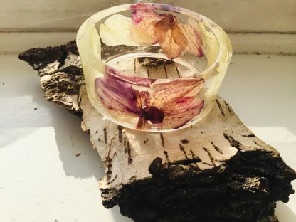 Real Orchid Flower Resin Bangle - Image 7