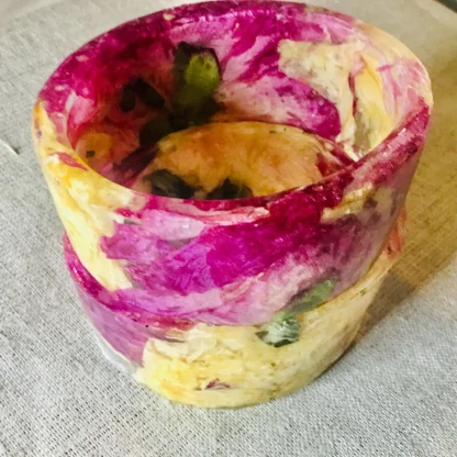 Red and White Peonies Resin Bangles