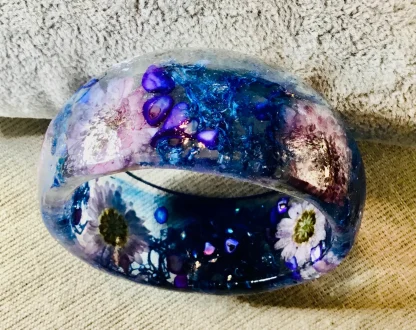 Pressed Chrysanthemum Resin Jewelry Set