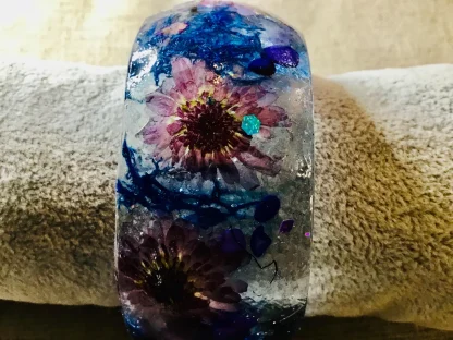 Pressed Chrysanthemum Resin Jewelry Set