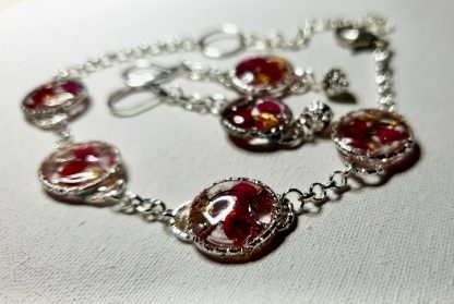 Crimson Bells – Real Red Lily of the Valley Resin Jewelry Set