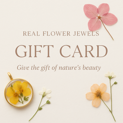 Real flower jewelry gift card