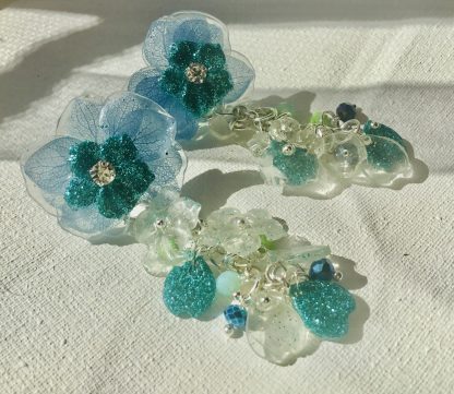 Ocean Bloom – Blue Hydrangea Earrings