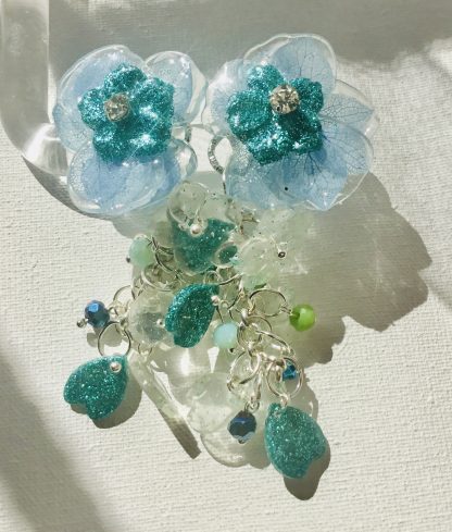 Ocean Bloom – Blue Hydrangea Earrings