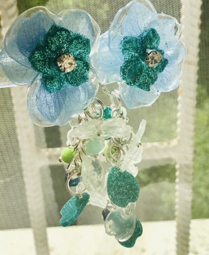 Ocean Bloom – Blue Hydrangea Earrings