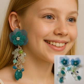 Ocean Bloom – Blue Hydrangea Earrings