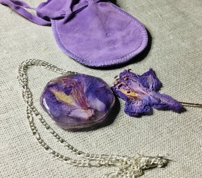 Rhododendron Resin Pendant – Real Pressed Flower Necklace