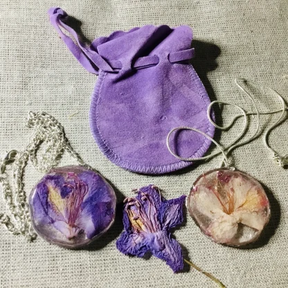 Rhododendron Resin Pendant – Real Pressed Flower Necklace