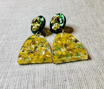 Real Mimosa Flower Jewelry Set
