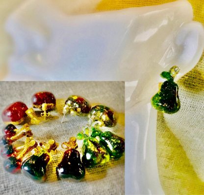 🍒 Fruit Earrings Set – Apple, Cherry & Pear 🍐