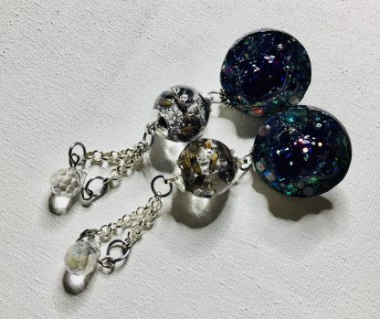 Lavender Embrace" – Teddy Bear Earrings