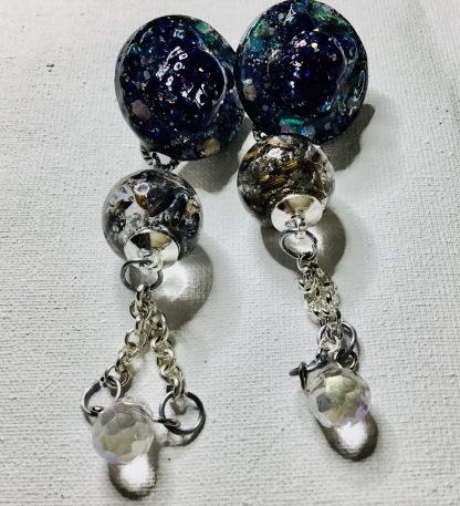 Lavender Embrace" – Teddy Bear Earrings