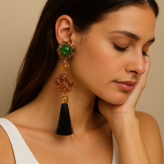 Whimsy in the Wild” – Handmade Teddy Bear Drop Earring