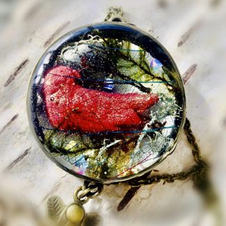 Fantasy Red Bird Pendant Necklace