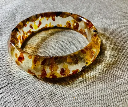 Golden Glow Amber Jewelry Set – Real Amber Resin Bangles & Drop Earrings | Handmade Statement Set | Elegant Gift for Her