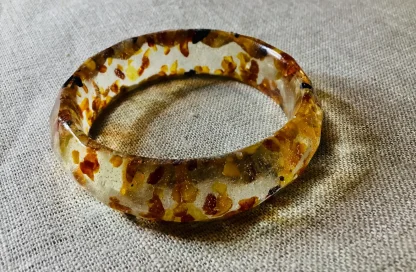 Golden Glow Amber Jewelry Set – Real Amber Resin Bangles & Drop Earrings | Handmade Statement Set | Elegant Gift for Her