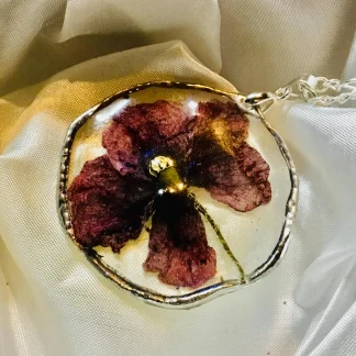 Eternal Poppy” – Real Pressed Poppy Flower Necklace