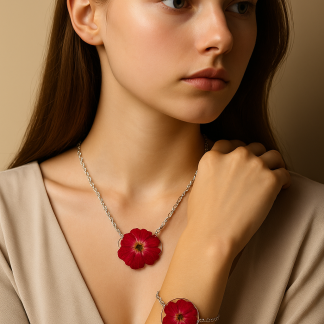Morning Blush – Real Pink Rose Jewelry Set