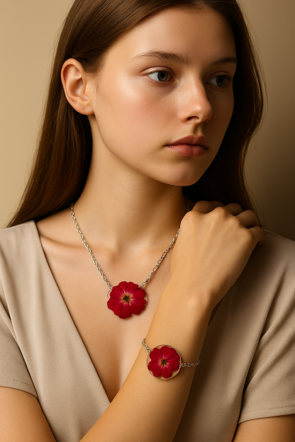 Morning Blush – Real Pink Rose Jewelry Set