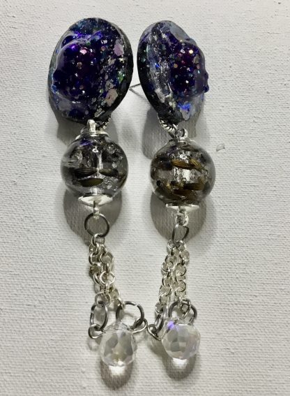 Lavender Embrace" – Teddy Bear Earrings