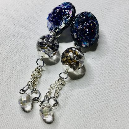 Lavender Embrace" – Teddy Bear Earrings