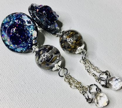 Lavender Embrace" – Teddy Bear Earrings