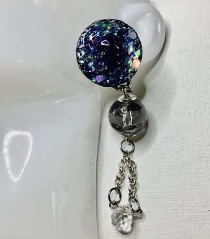 Lavender Embrace" – Teddy Bear Earrings