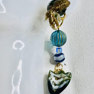 Golden Koi Ocean Earrings – Lightweight Dangle Jewelry