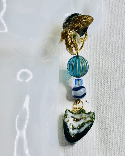 Golden Koi Ocean Earrings – Lightweight Dangle Jewelry