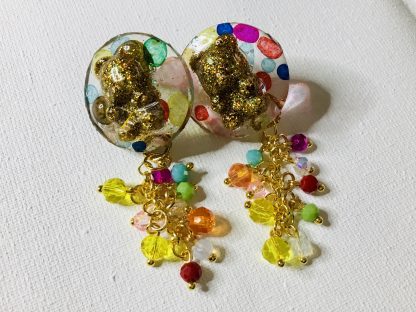 JoyDrops – Colorful Teddy Bear Dangle Earrings