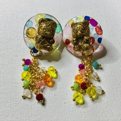 JoyDrops – Colorful Teddy Bear Dangle Earrings