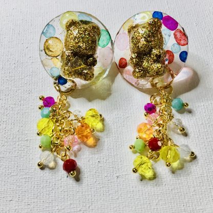 JoyDrops – Colorful Teddy Bear Dangle Earrings