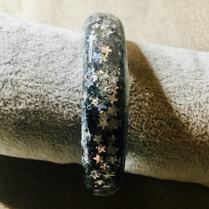 Starry Night Jewelry Set – Handmade Glitter Earrings & Resin Bangle