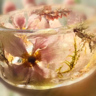 Garden of Light” – Handmade Anemone Flower Resin Bangle