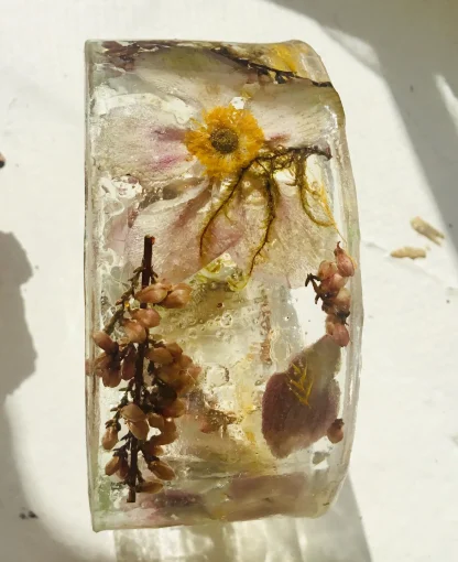 Garden of Light” – Handmade Anemone Flower Resin Bangle