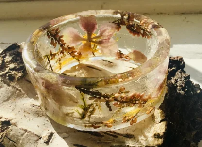 Garden of Light” – Handmade Anemone Flower Resin Bangle
