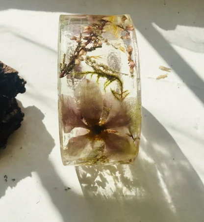 Garden of Light” – Handmade Anemone Flower Resin Bangle