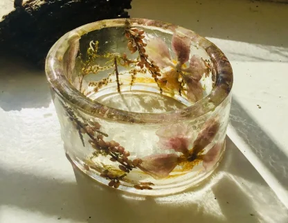 Garden of Light” – Handmade Anemone Flower Resin Bangle