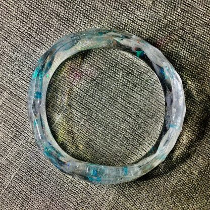 Ocean Dreamlight – Holographic Dolphin Resin Bangle | Handmade Fantasy Ocean Jewelry