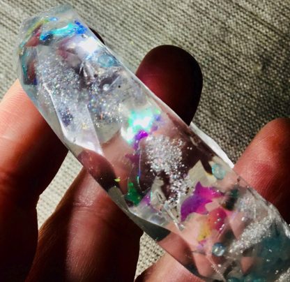 Ocean Dreamlight – Holographic Dolphin Resin Bangle | Handmade Fantasy Ocean Jewelry