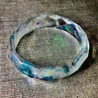Ocean Dreamlight – Holographic Dolphin Resin Bangle | Handmade Fantasy Ocean Jewelry