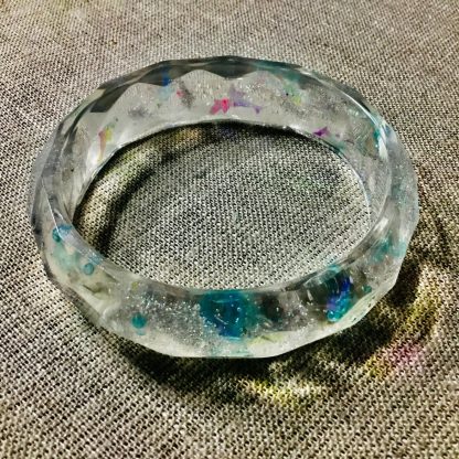 Ocean Dreamlight – Holographic Dolphin Resin Bangle | Handmade Fantasy Ocean Jewelry