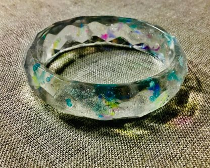 Ocean Dreamlight – Holographic Dolphin Resin Bangle | Handmade Fantasy Ocean Jewelry