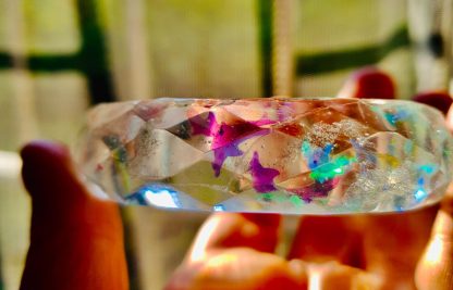 Ocean Dreamlight – Holographic Dolphin Resin Bangle | Handmade Fantasy Ocean Jewelry