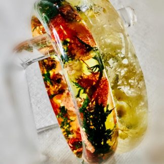 Custom Resin Bangle with Real Preserved Hydrangea Petals
